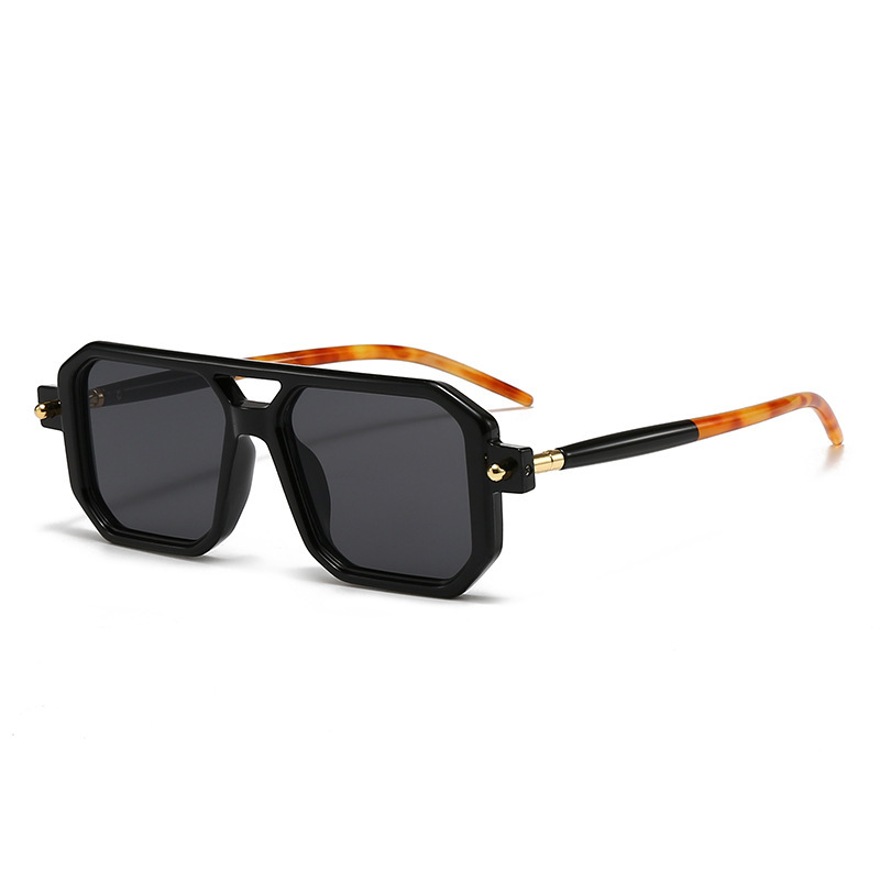 Nieuwe dubbele lichtbundel zonnebril, stijlvol en trendy voor streetstyle fotoshoots, perfect voor vrouwen, internetberoemdheden en persoonlijkheden._voghion.com