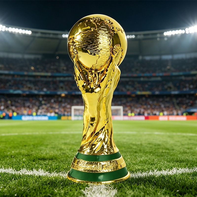 2026年美加墨世界杯跨境大力神杯奖杯工艺品足球比赛纪念品