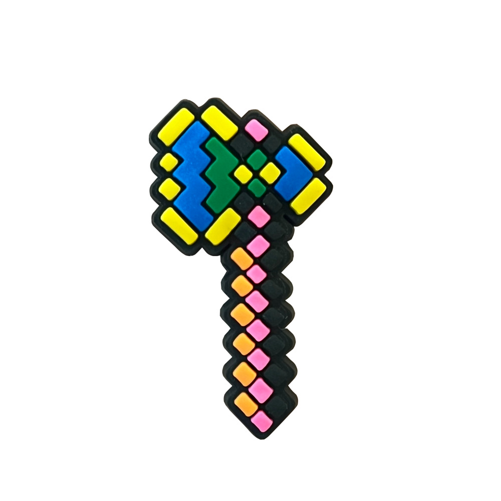 Juego Fútbol Rubik's Cube 47 zapatos con agujeros de bricolaje hebilla de zapatos de flores accesorios de goma suave desmontables dibujos animados Smart Star Boy