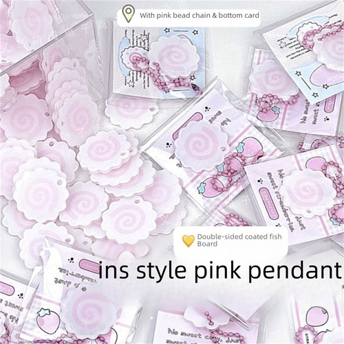 Cute Fish-shaped Board Circle Pendant Small Decorative Doll Accessories Xianghong Book Pink Coiled Backpack Couple Hanging Ornament