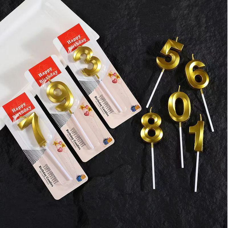 Tarjeta de succión de diamante vela digital embalaje independiente pastelería panadería decoración de pasteles vela de cumpleaños del bebé