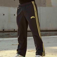 YOUNGLA メンズ スポーツ パンツ ダブル ストリップ ステッチ プリント カジュアル パンツ ジム スポーツ フィットネス ミッドウエスト ストレート パンツ