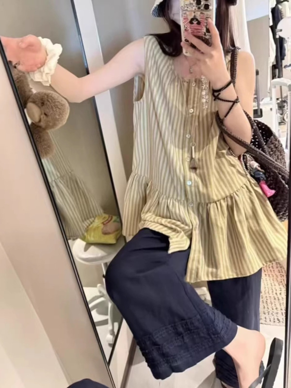 真菌レースリネンワイドレッグパンツ女性のための夏2025新しいスタイルリラックスルーズ痩身ハイウエスト9点カジュアルパンツ|undefined
