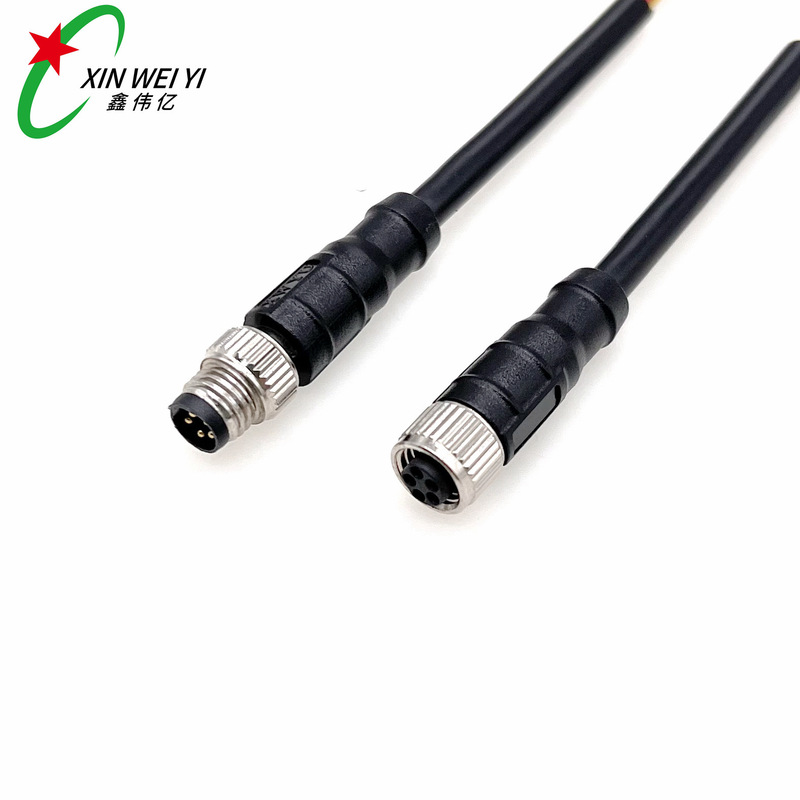 M8-5P Waterproof Connection Cable Aviation Plug B-Coded Male and Female Plug Industrial Camera Power Cable Connector