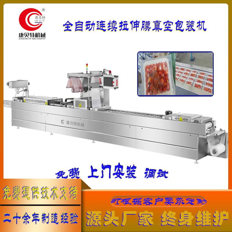 龙虾尾真空包装机 连续式拉伸膜真空包装机 全自动连续封口机
