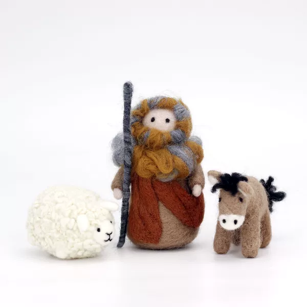 Shepherd + sheep + donkey (English tutorial + production tools, bagged)