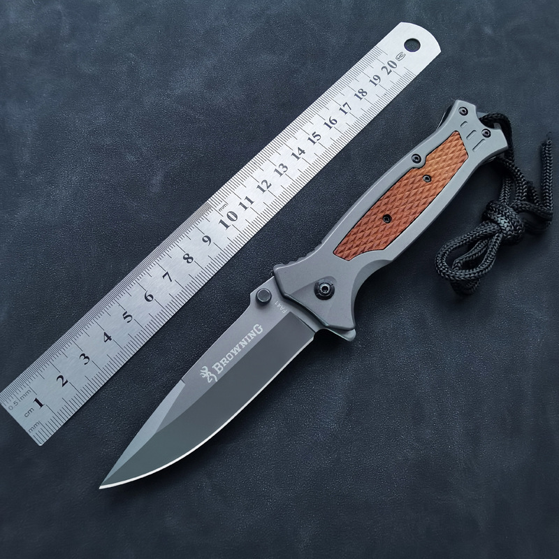 厂家直销小刀不锈钢野外高硬度钛钢刀具外贸出口水果刀折刀防身