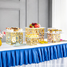 金色冷餐茶歇摆台水果托盘欧式蛋糕点心架自助餐甜品台摆件展示架