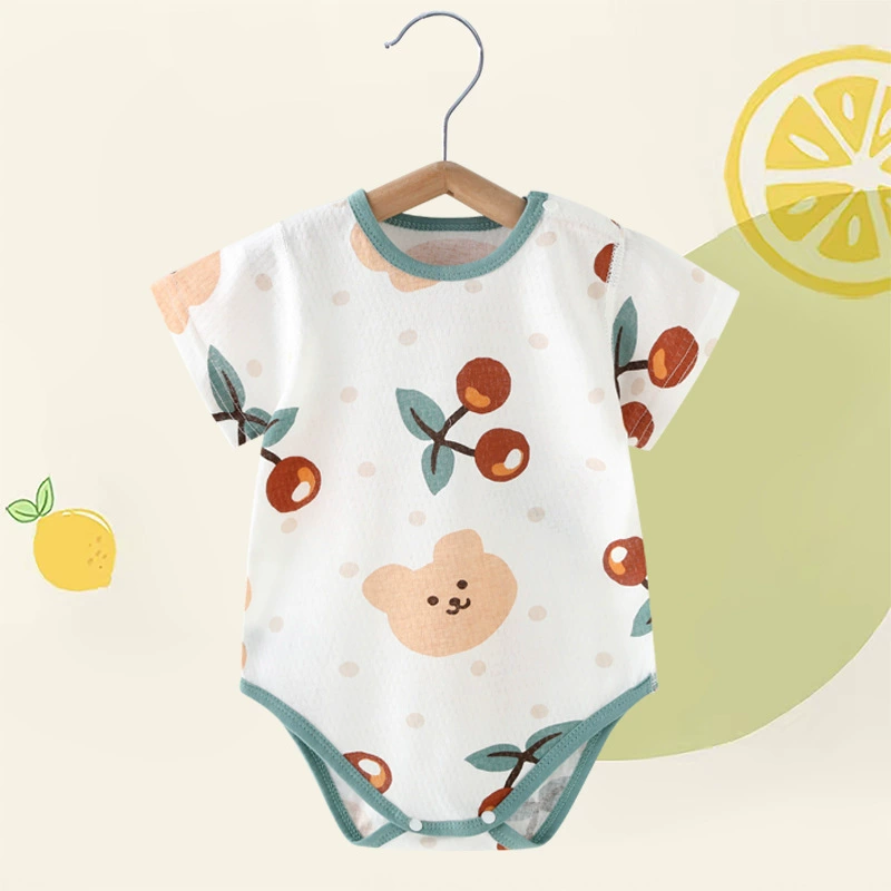 Детская одежда для пердежа Летняя одежда в тонком стиле для мальчиков и девочек Детский класс из чистого хлопка Одежда с треугольным зайцем для новорожденных Одежда для скалолазания Комбинезон