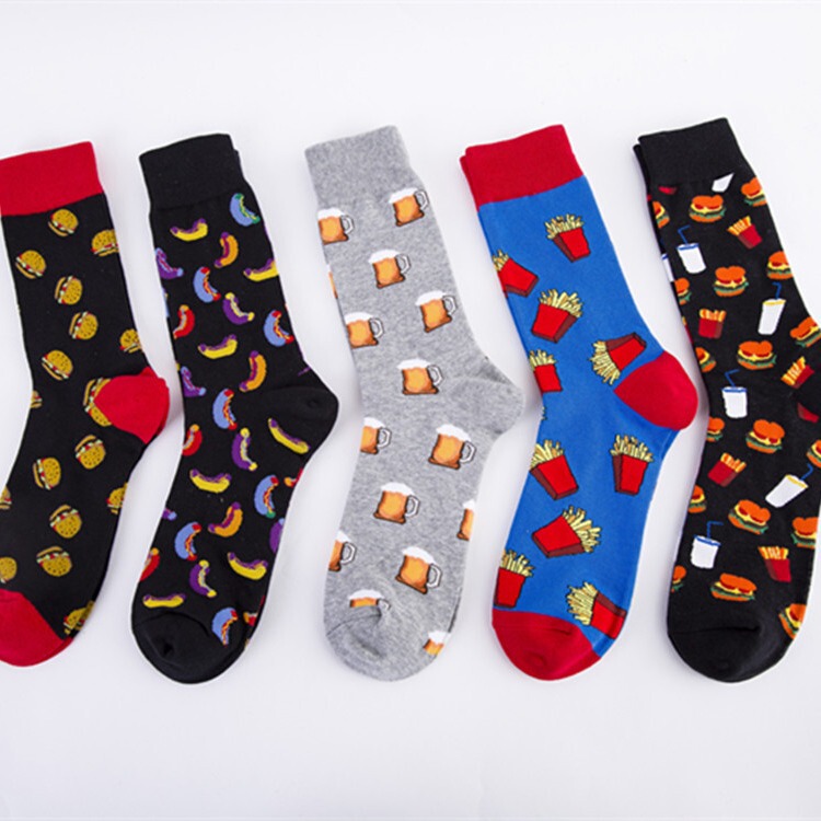 Spot New Product Cross-Border Food Creative Pattern European and American Men's Large Size Cotton Socks Socks Wholesale Casual Trendy Socks Spot New Product Cross-Border Food Creative Pattern European and American Men's Large Size Cotton Socks Socks Wholesale Casual Trendy Socks