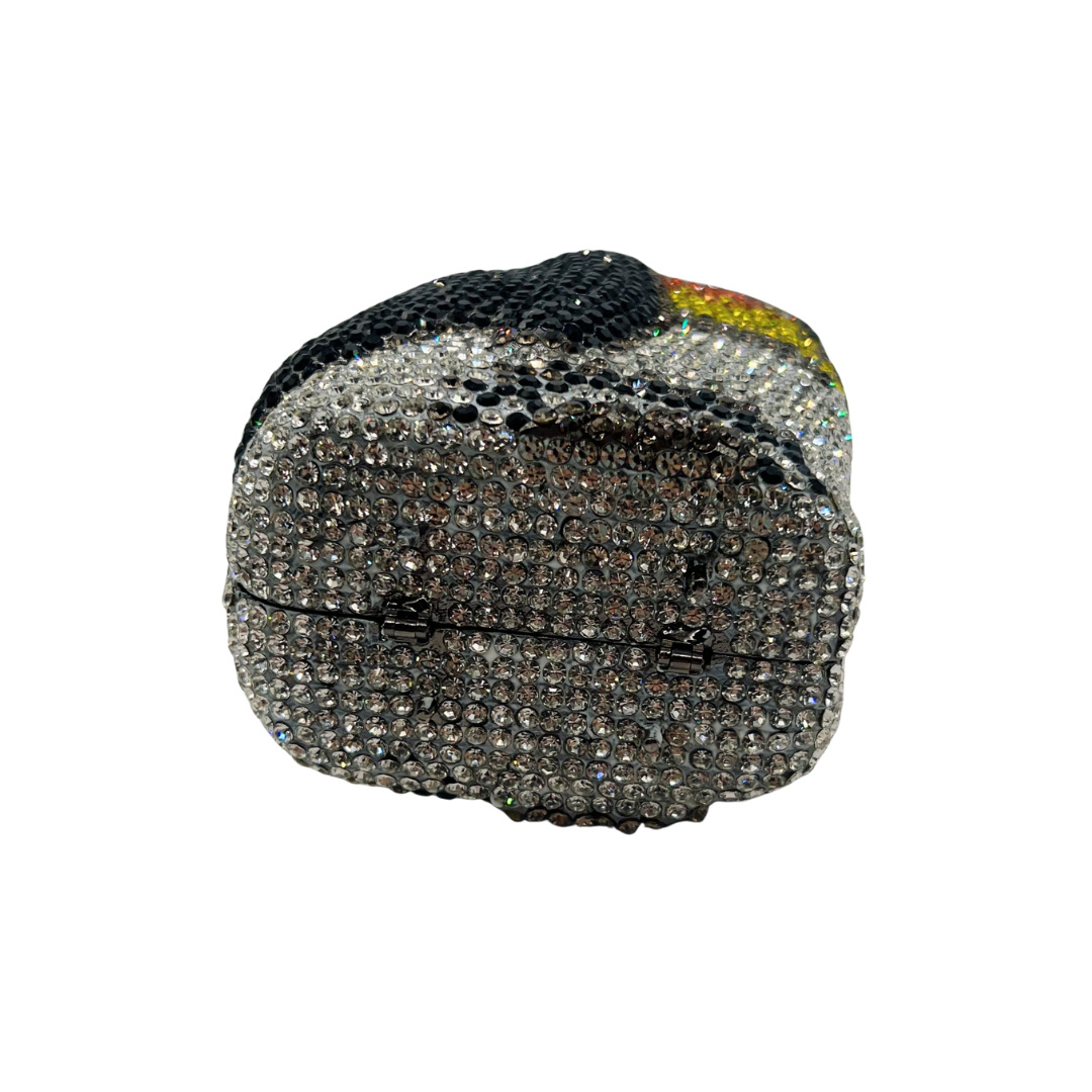Túi clutch nữ đính đá hình chim cánh cụt đáy nhọn cao cấp dự tiệc — đen và trắng, Tùy chỉnh các màu khác chi tiết 5