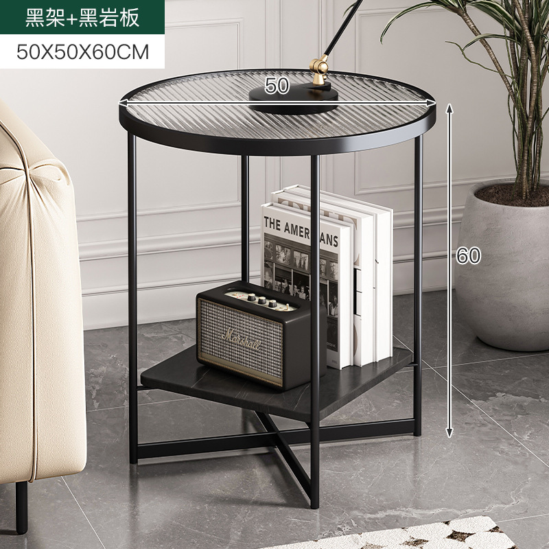Mesa lateral de sofá, sala de estar para el hogar, mesa redonda pequeña, mesa lateral, mesa de centro, lujo ligero, sensación de alta gama, mesa de esquina simple, apartamento pequeño