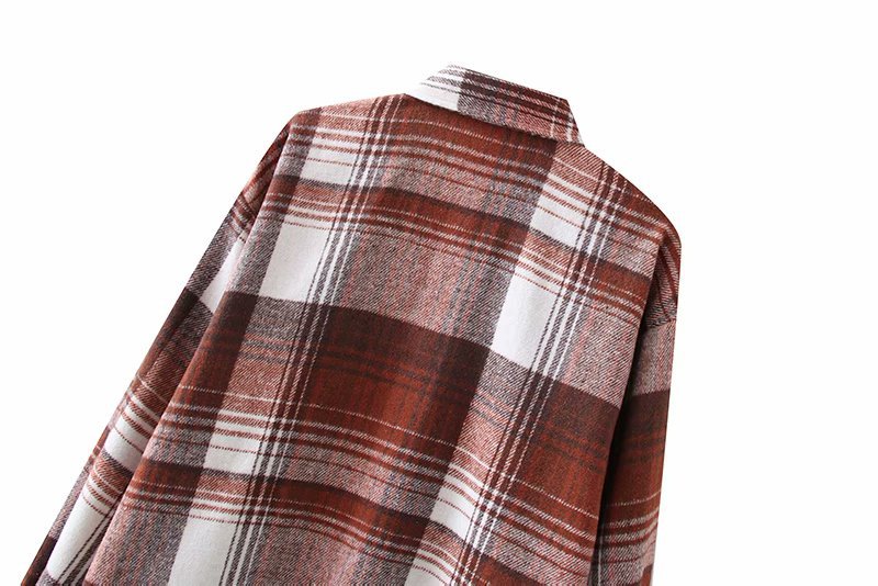 plaid double pocket woolen shirt Nihaostyles wholesale clothing vendor NSAM75869