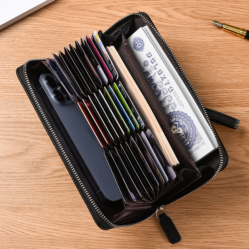 Fashionable Men's Wallet Men's Long Zipper Clutch Japanese and Korean Version Multi-Card Slot Business Casual Youth Clutch Men's Trendy