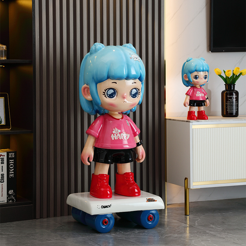 2025 new skateboard girl creative floor decoration living room sofa next to children's clothing store decoration manufacturers wholesale