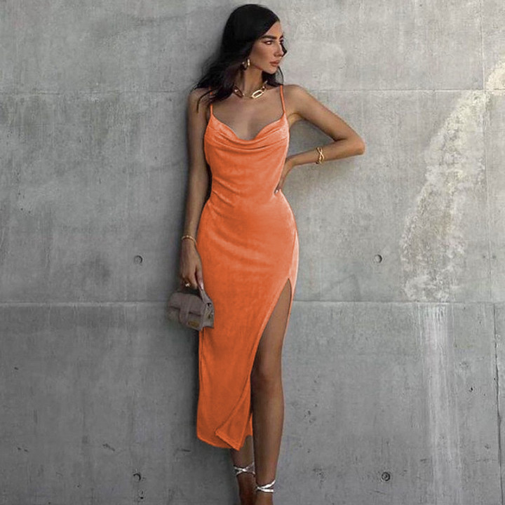 Frau Rock In A-linie Mode V-ausschnitt Patchwork Ärmellos Einfarbig Maxi Langes Kleid Täglich display picture 29