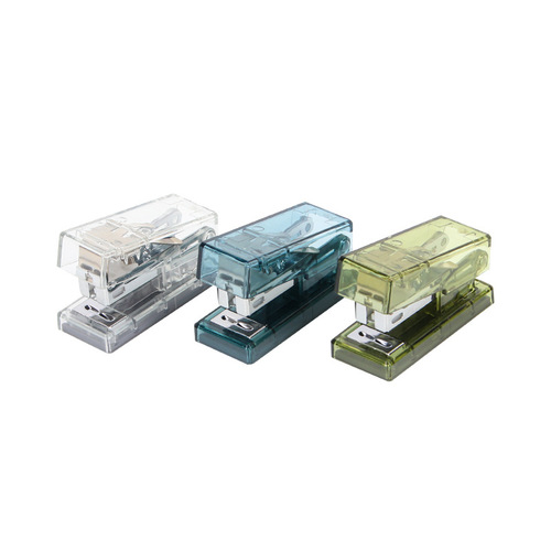 Transparent mini stapler set office simple stapler student stationery information organizer stapler wholesale