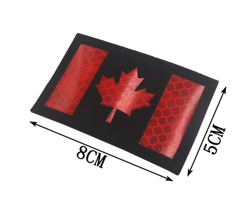 Tai Feng Canadian Flag Reflective IR Velcro Badge Maple Leaf Flag Tactical Morale Badge Luminous Engraved Cloth Sticker