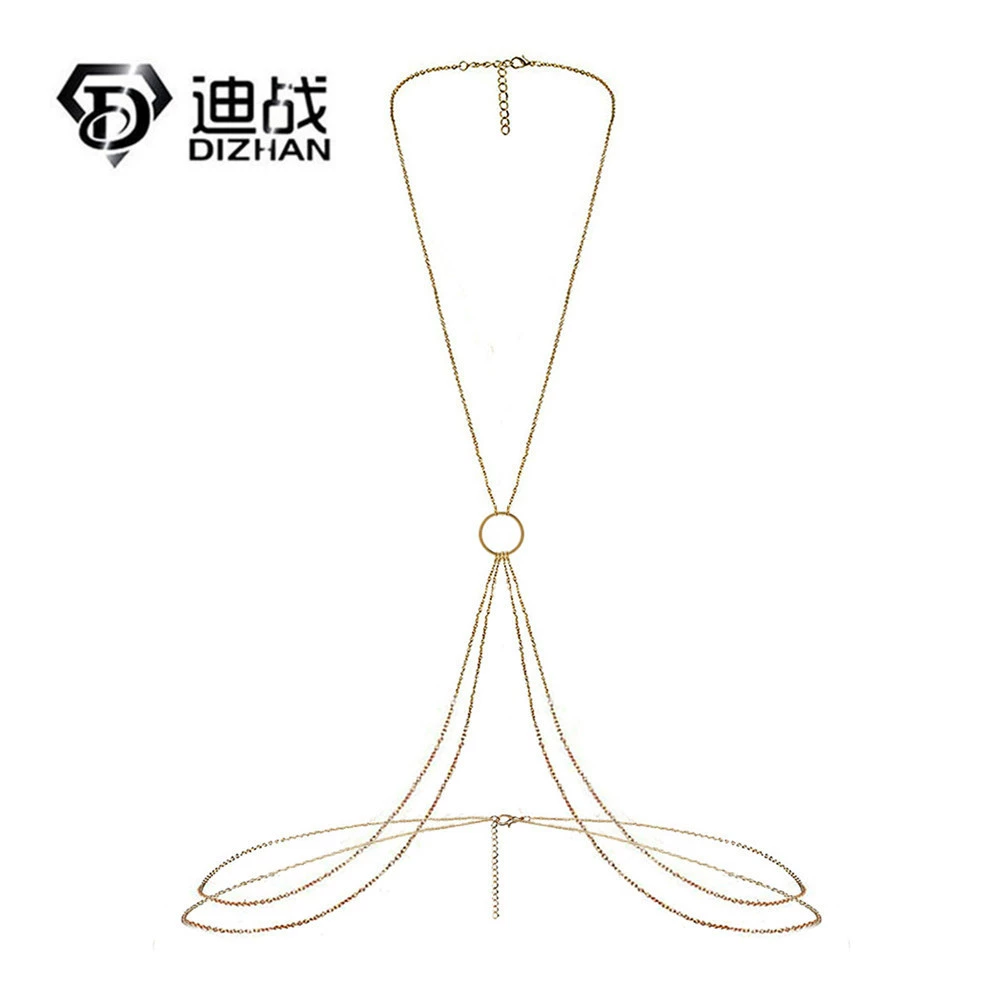 Европейская и американская трансграничная Мода сексуальная тонкая цепочка из нержавеющей стали с двойной талией, Пляжная бикини, цепочка для тела, ювелирные изделия