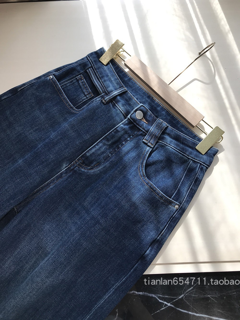 대형 공장의 상품은 정말 좋습니다  높은 허리 경미한 넓은 곡선 거대한 숨기기 고기 청바지 F101802