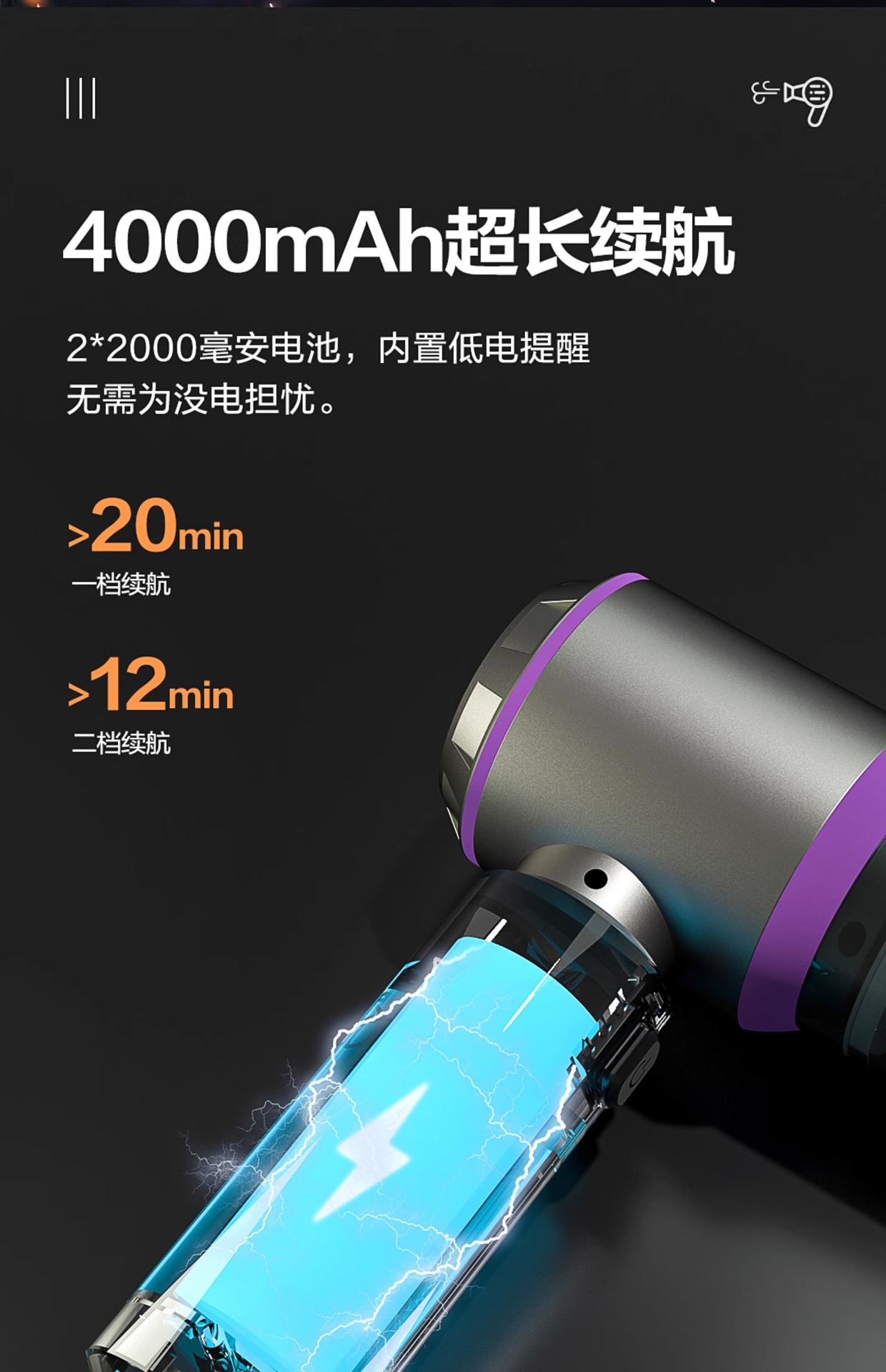 Deli Dl881121 Car Vacuum Cleaner Handheld Small Wireless Mini Dual-Use Vacuum Blower for Home and Car Use