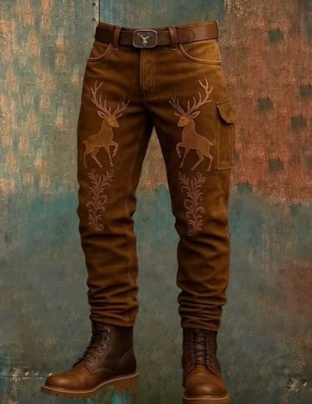 Printed Men's Vintage Jeans Casual Punk Vintage Straight Overalls_mkmklike.com
