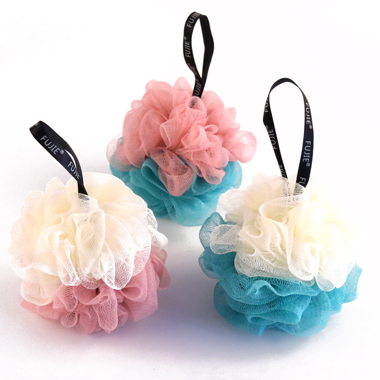 45g color-mixed bath flowers shower bath ball bath ball bath flowers cute scrubbing back soap bubbles net shower bath