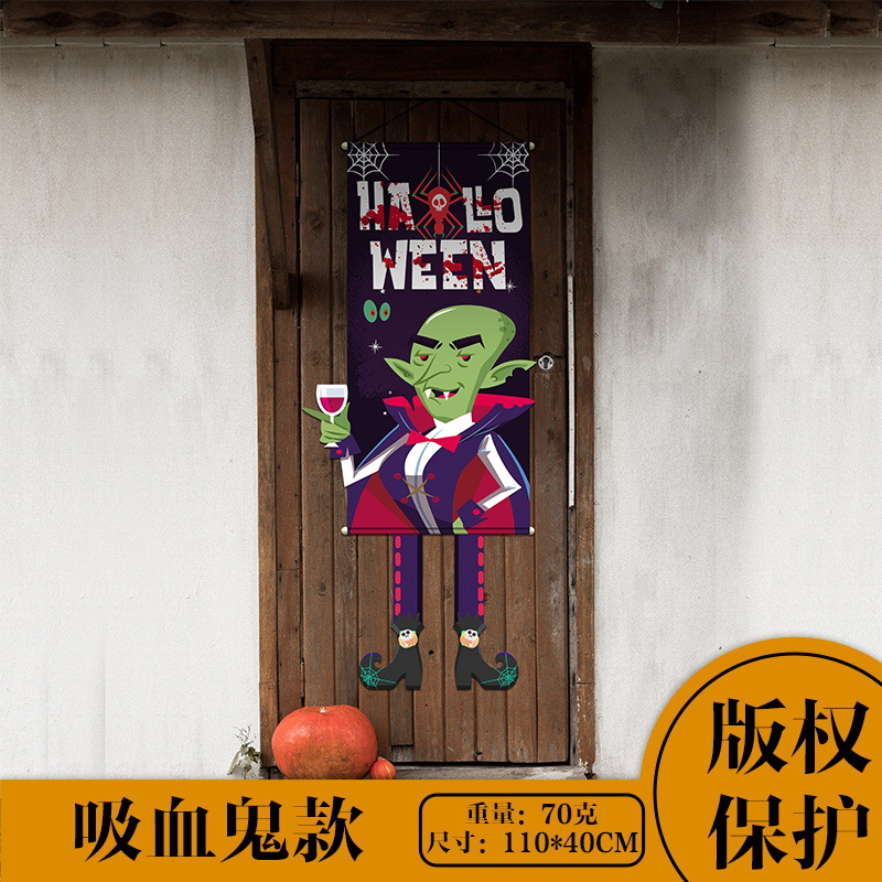 Transfronteriza nuevas decoraciones de Halloween enano adornos de calabaza suministros de fiesta Halloween puerta colgante de tela al por mayor image 10