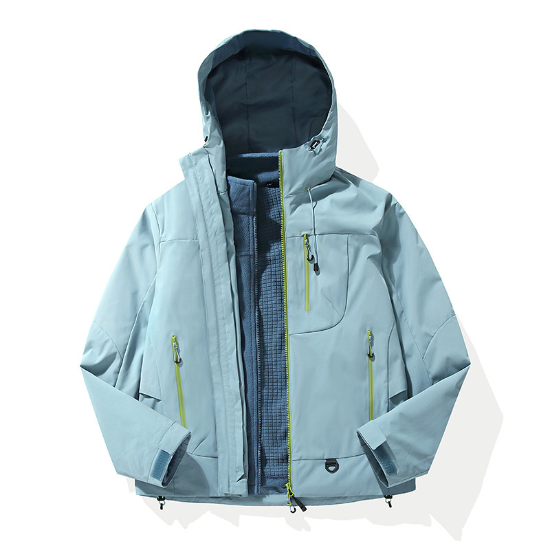 Kongshan Rain Hard Shell Jacket Men's Three-In-One Windproof and Waterproof Jacket Women's Outdoor Autumn and Winter Mountaineering Clothing