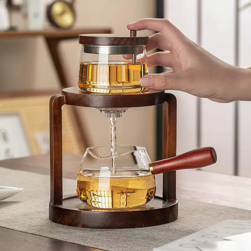 高档懒人神器自动泡茶器家用办公室按压式泡茶壶玻璃功夫茶具套装