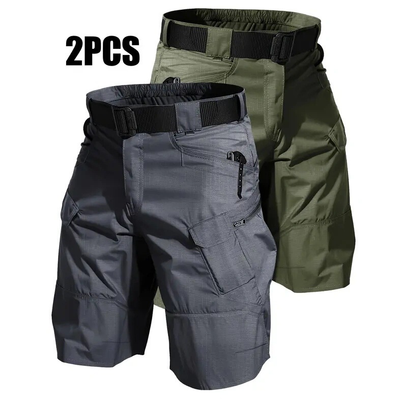 Men's Summer Wear-Resistant Breathable Sweat-Absorbent Tactical Shorts Casual Outdoor Cargo Shorts Belt Ready for Drop Shipping