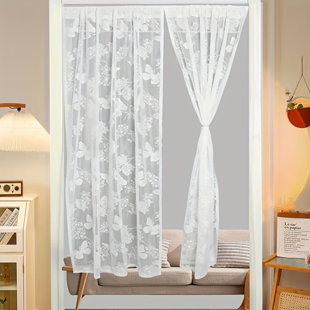 Nuova tenda per porta in stile francese vintage con pizzo, stile Ins, per la decorazione della camera da letto, tenda trasparente_voghion.com