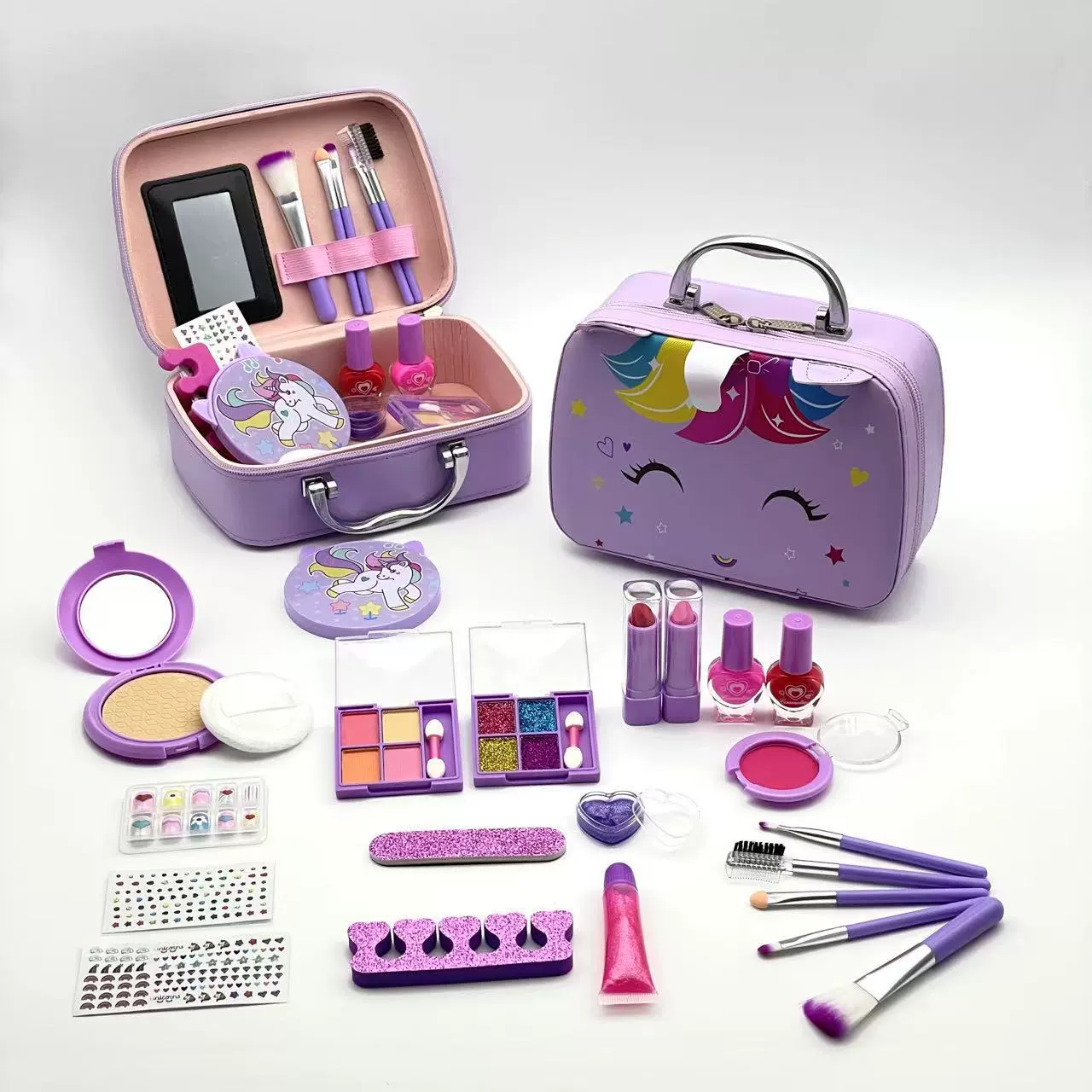 Children's set for makeup, blue makeup box, storage system, bag, (Cross-border trading)