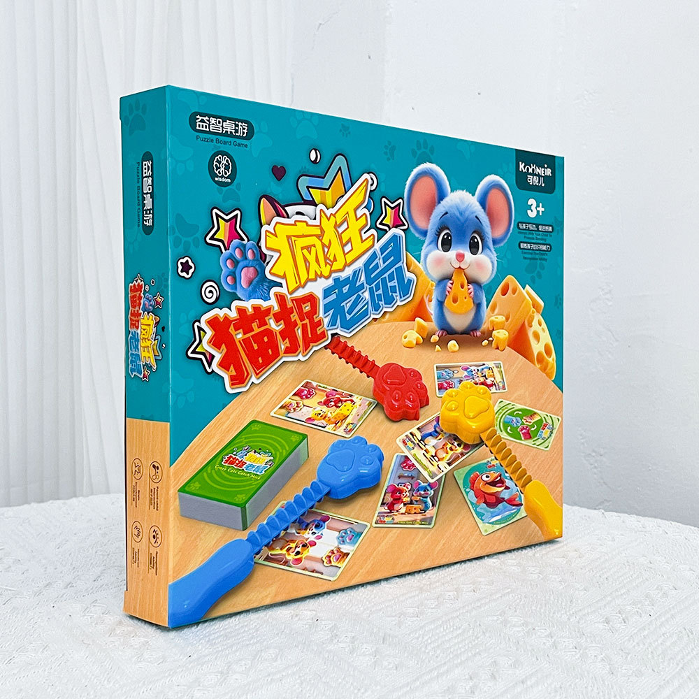Juguetes educativos para niños para juegos de mesa Crazy Cat and Mouse Card Actuación Interacción entre padres e hijos Instituciones de educación y capacitación Regalo de acompañamiento