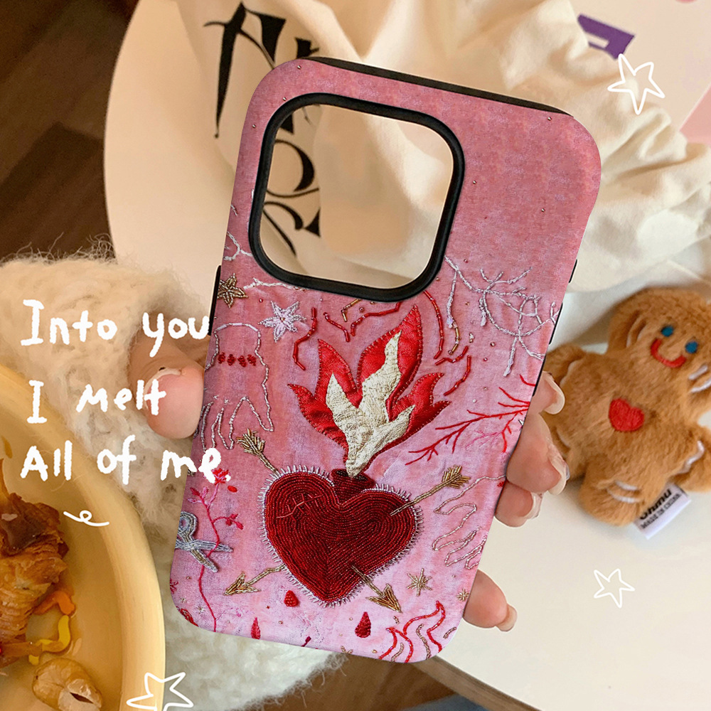 45g Weight iPhone Applicable Brands Phone Cases Classification Feilin Material Flame, Heart Shape Pattern Cute Style Feilin Flame Heart Shape Cute Phone Cases Phone Accessories 无