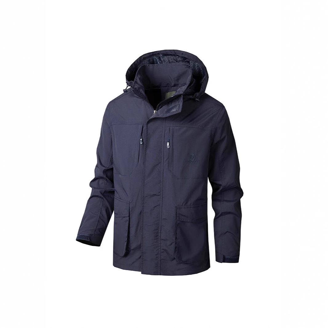 Cross-Border New Men's Jacket Hooded Jacket Youth Outdoor Sportswear Amazon Men's Windbreaker Jacket