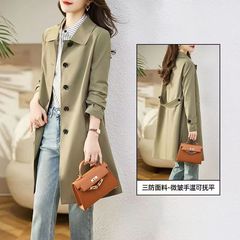 女风衣中长款春秋新款韩版气质显高修身小个子工装外套潮