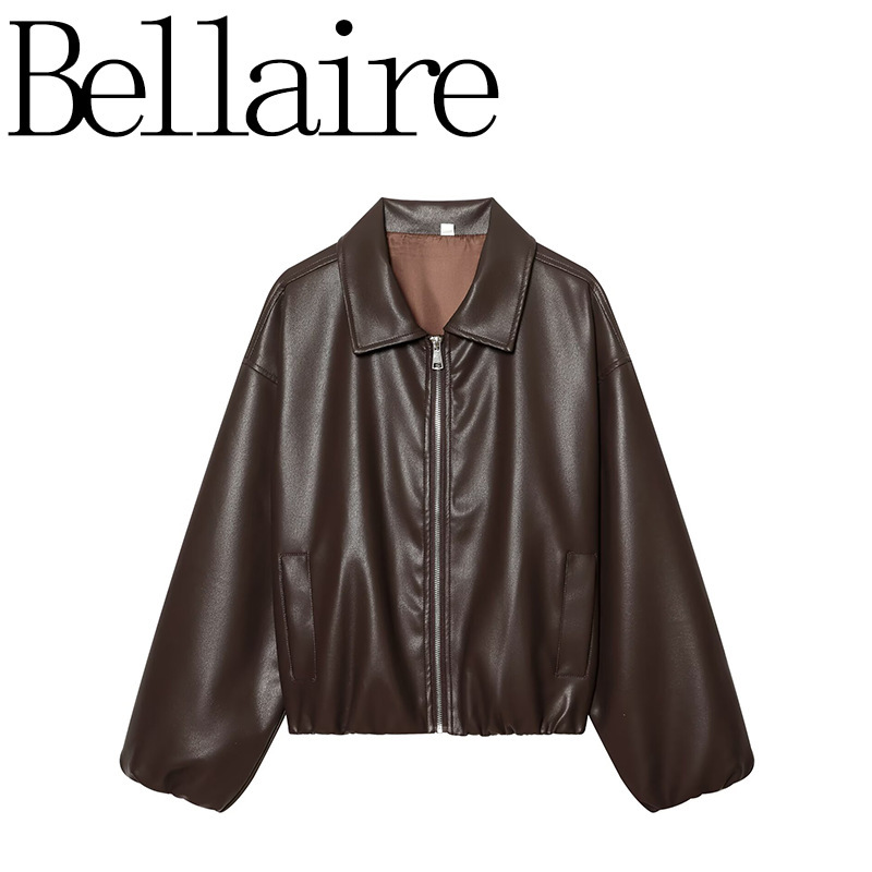 Za Foreign Trade Wholesale European and American Style Women's Fashion Versatile Casual Aviator Leather Jacket