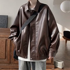 美式复古潮牌机车风皮衣夹克春秋季男士新款百搭痞帅潮流宽松外套