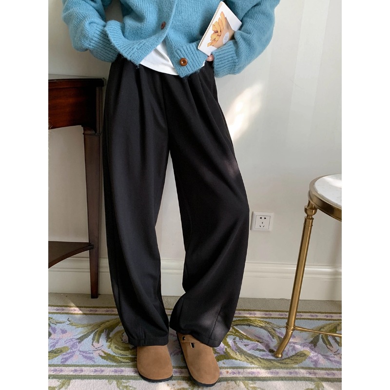 3th Morning 慵懒日常 加厚毛呢松紧腰宽松哈伦休闲裤ZY2421