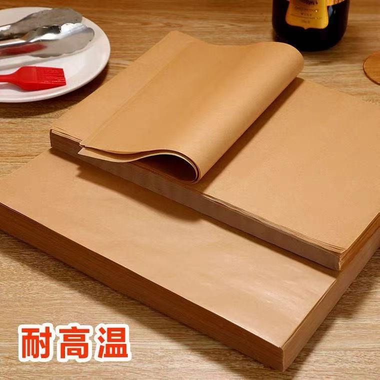 Naturfarbene quadratische Grillpapierkissen Backpapier Fettabsorbierpapier Backblechpapier Lebensmitttelunterlage Papier kommerzieller Ofen Frittieröl-Trennpapier