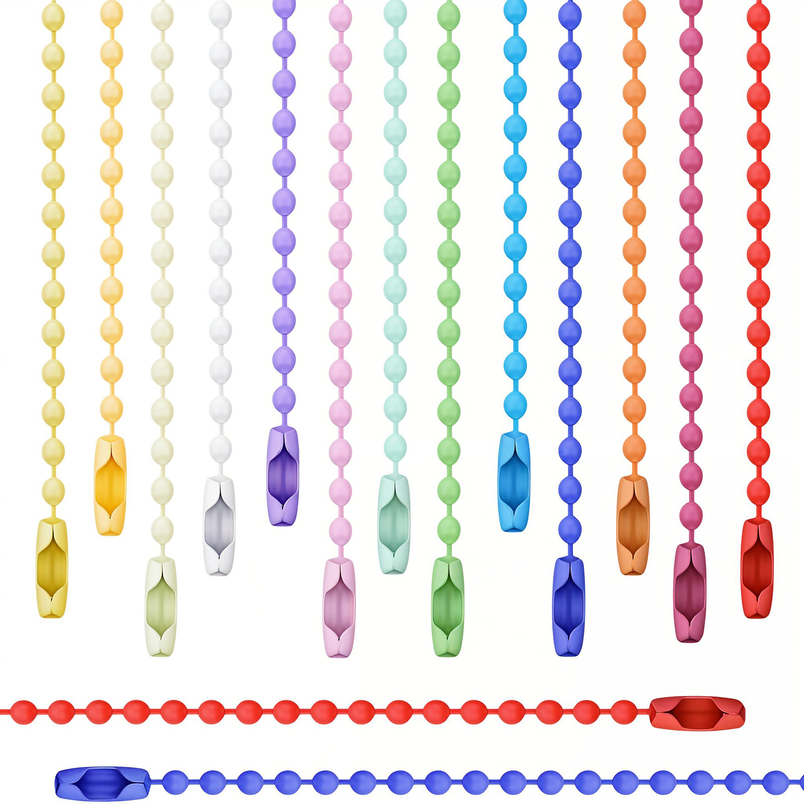 Colorful Bead Chain 10cm 12cm Wave Bead Chain DIY Jewelry Accessories Tag Chain Paint Guka Hanging Chain Pendant