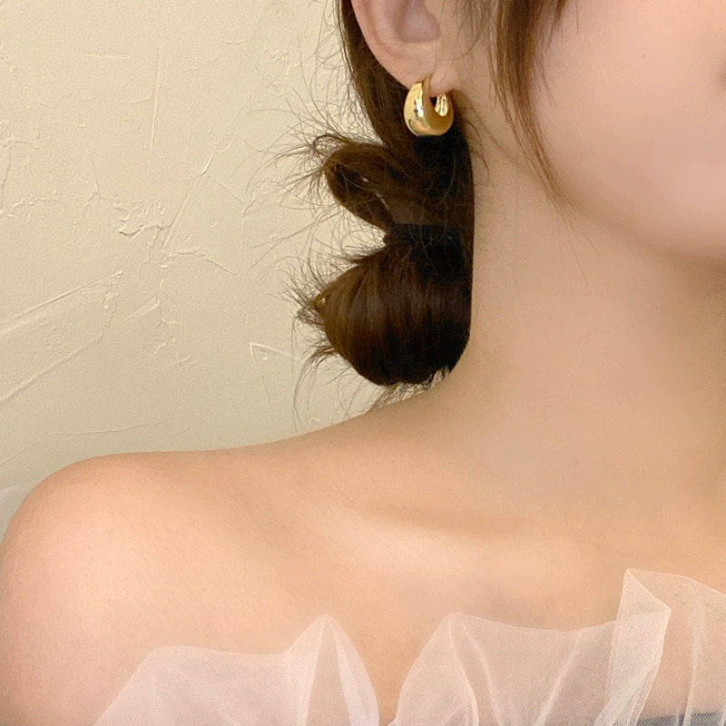 Earrings, design accessory drop-shaped, silver 925 sample, simple and elegant design, high-quality style