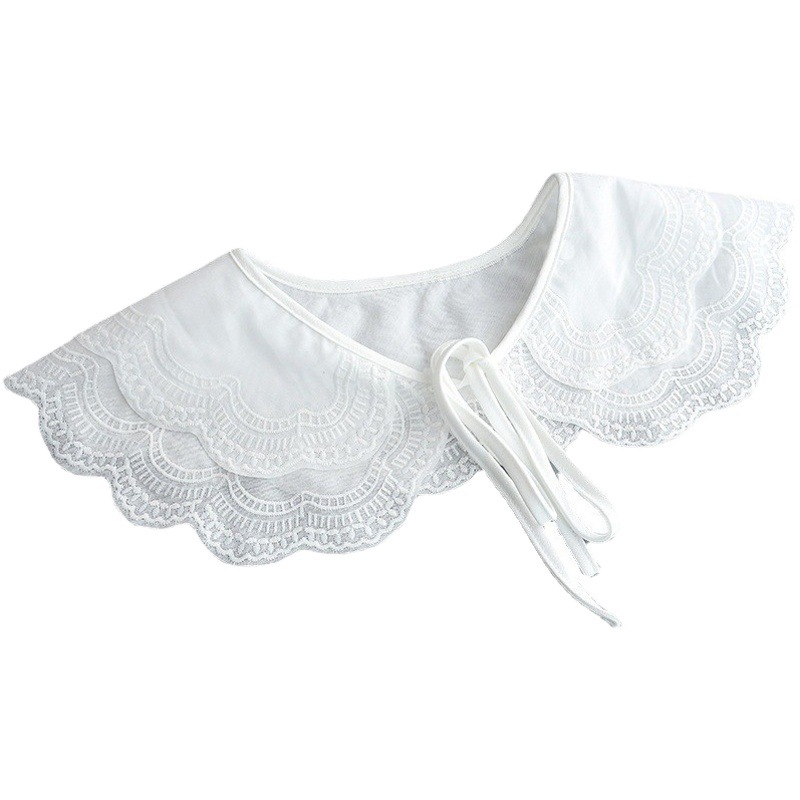 Double-layer embroidery thread small shawl Spring and Autumn new cloth lace-up spring and summer women's exterior decoration collar accessories
