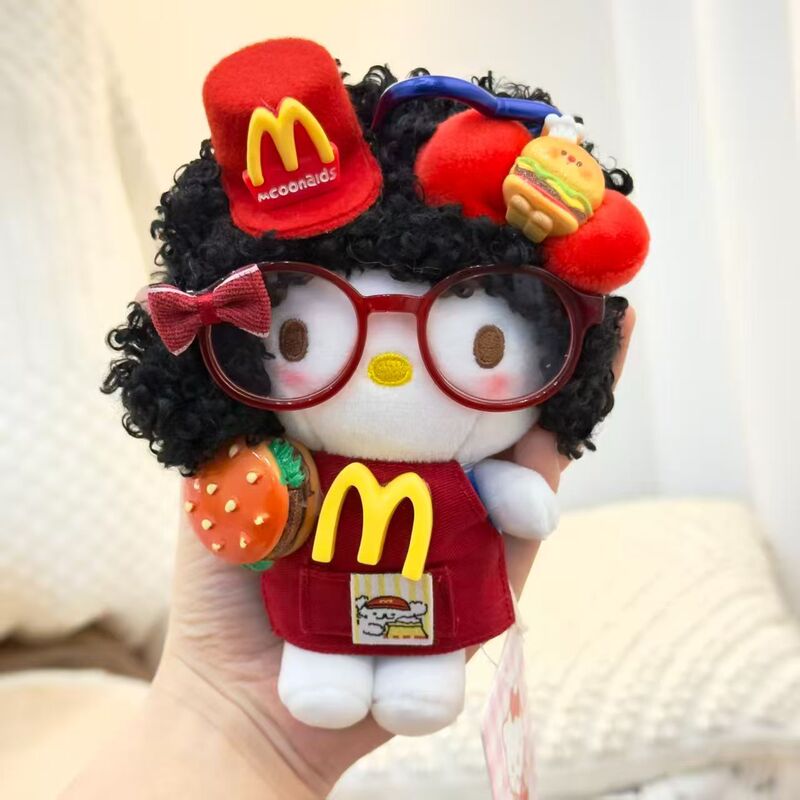 Authentic Hello Kitty Cute Kitchen Kt Cat Plush Toy Mcdonald's Doll Bag Pendant Girl Keychain Doll