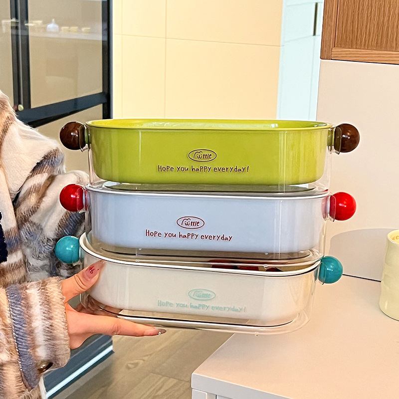 二重の水たまりの果物の皿の客間のお茶の家庭用2025新型の果物の神器のミニの野菜を洗って水のたらいを濾過します。|undefined