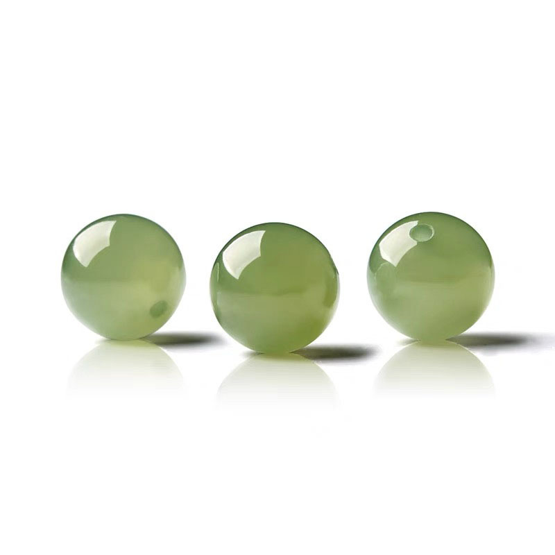 Cuentas sueltas de jade Hetian, pulsera de jade, accesorios de jade blanco, pulsera DIY, cuentas individuales de jade blanco, estilo de lujo ligero