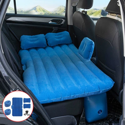Vehicle-mounted inflatable bed Cushion Air Cushion - split-straight-blue-double-pier