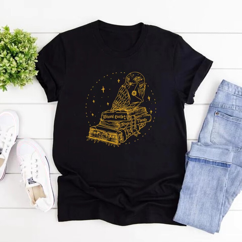 Owl Wizard T-shirt from the textbook, Friends T-shirt, Reading Magic T-shirt, Vintage Short-Sleeve Women's T-shirt, Bookish Owl Wizard T-shirt from the textbook, Friends T-shirt, Reading Magic T-shirt, Vintage Short-Sleeve Women's T-shirt, Bookish