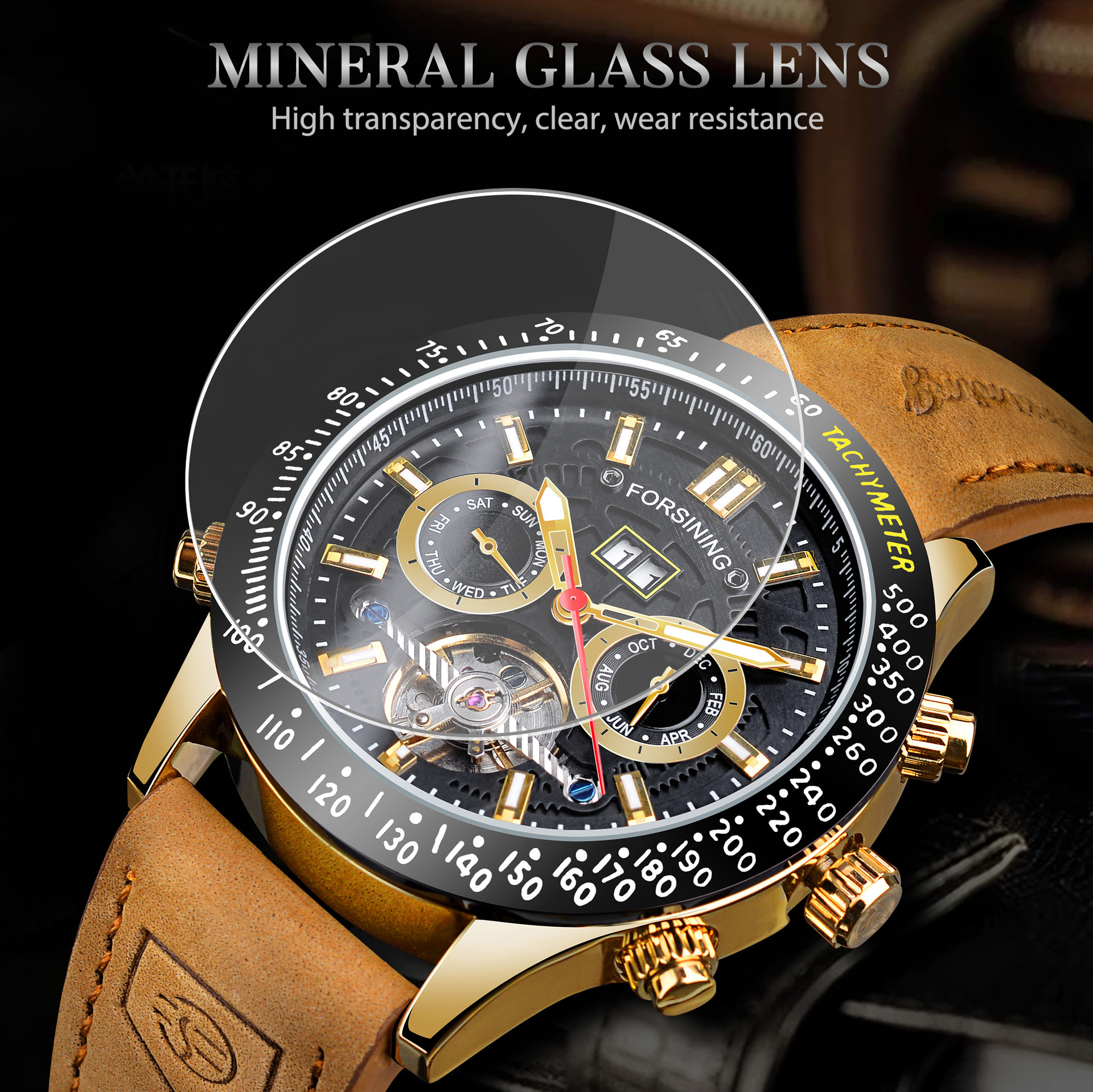 Men's Automatic Mechanical Watch With Leather Strap And Tourbillon_voghion.com